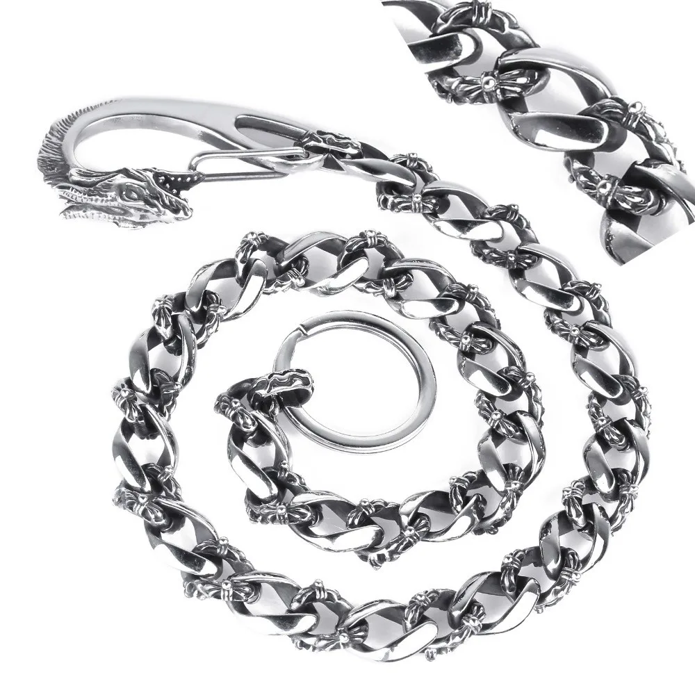 Chaîne De Portefeuille En Inox Pour Pantalon - Style Biker, Pour Attacher Porte-monnaie Et Clés