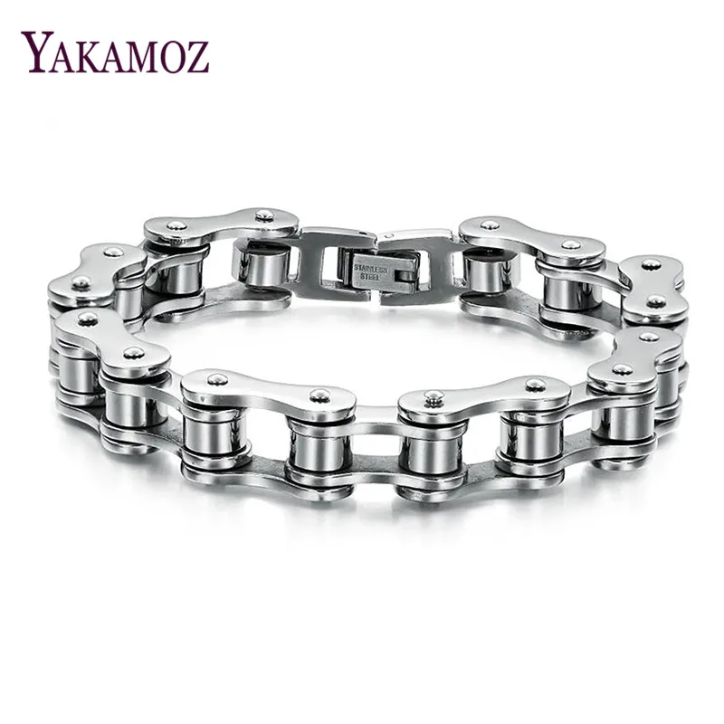 

YAKAMOZ Top Quality Motor Bike Titanium Chain Fashion Style Stainless Steel Men Bracelets & Bangles for Men Jewelry Gift