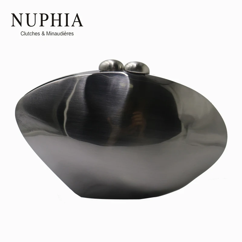 

NUPHIA Shell Clutches Metal Box Clutch Party Purse and Evening Clutch Bags for Women Party Prom Bronze Silver Black Gold