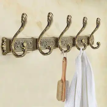 

Quality European Retro 4-8 Hook Wall Hook Metal Bronze Storage Rack Hat Cloth Hook for Hanging Coat Hanger Kitchen/Bathroom Hook
