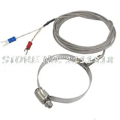 

0-400C K Type Temperature Sensors Thermocouple 2 Meter w 2.6" Clamp Hoop Probe