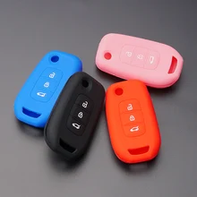 Silicone chave fob caso capa escudo para renault duster 2016 2017 logan clio koleos captur laguna scenic flip fold remoto protegido