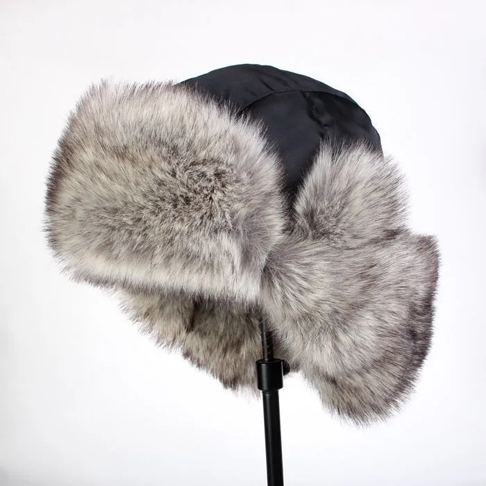 Лэй Фэн теплые наушники лыжный теплый хлопок Hat Зимние шапки для обувь для мужчин и женщин черный коричневый сплошной цвет шерсти шляпа