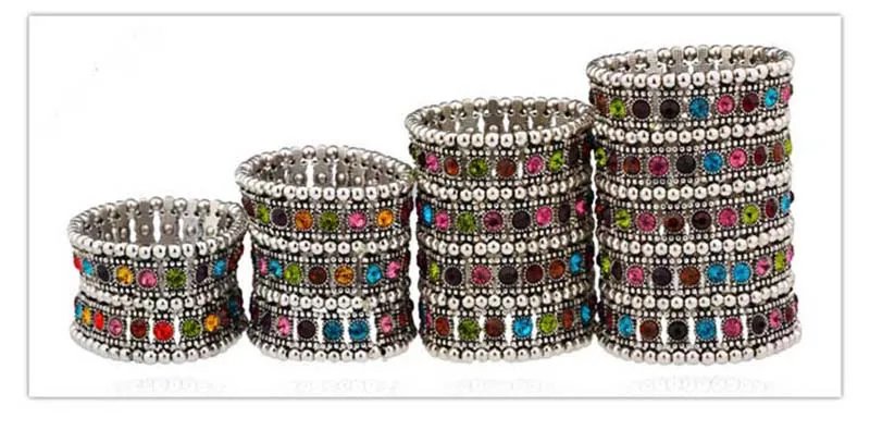 STENYA 5 рядов Многослойные браслеты нити расширяемые открывающиеся Fil стрейч преувеличенные ювелирные изделия Свадебная вечеринка манжеты Ретро