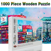 Нью-Йорк площадь 1000 шт. взрослых головоломки деревянные головоломки мультфильм картина маслом Пазлы для детей развивающие игрушки, подарки