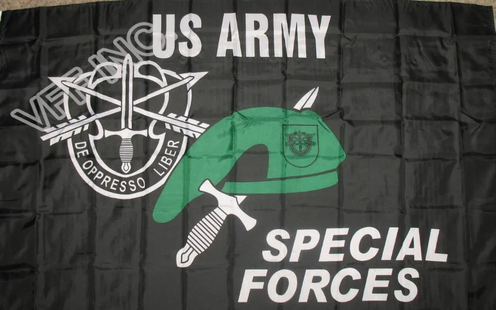 Black US Army Special Forces Flag 3ft x 5ft Polyester Banner Flying 150