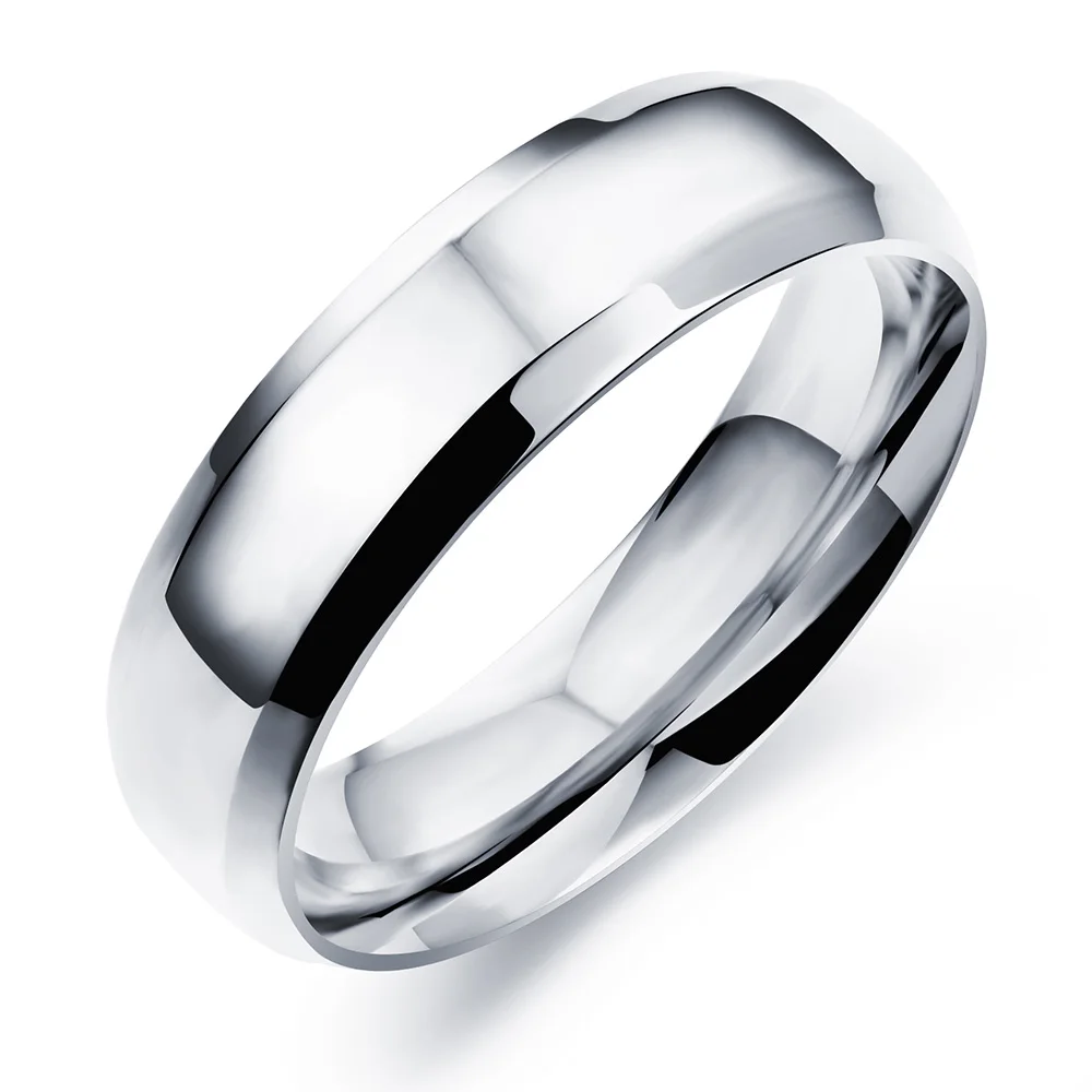 Jeemango Мода Нержавеющая сталь обручальное кольцо для пары классический белого золота Цвет ювелирные изделия Обручение кольца для Для женщин OGJ479P - Цвет основного камня: 6mm