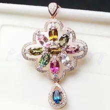 Натуральный турмалин или кулон ожерелья из граната 0.52ct* 10 шт драгоценный камень 925 серебро# XY18091710