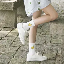 10 пар Kawaii Молоко банан карандаш динозавр ракета мультфильм носки новинки с рисунком письмо белый хлопок носок