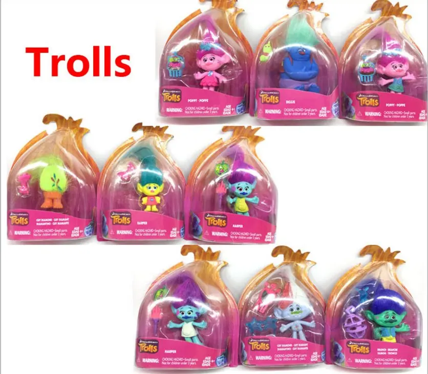 mini trolls Movie Trolls Action Figure toys Poppy Branch Critter