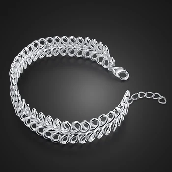 

Women 925 sterling silver bracelets, silver personalities mesh bracelet, solid silver bracelet, exaggerated girl jewelry
