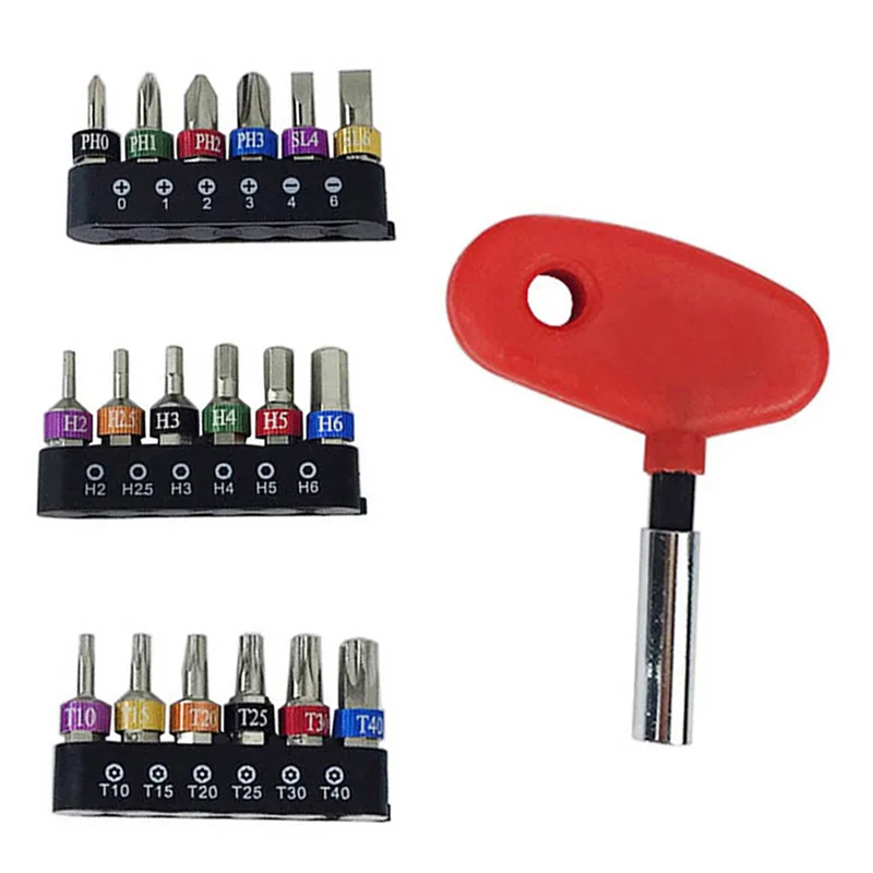 Универсальный мини-Трещоточный ключ, магнитный шуруповерт, Набор бит, дрель-шуруповерт, Набор насадок, набор ручных инструментов F047 - Цвет: red