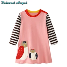 Одежда для маленьких девочек Детские платья с длинными рукавами для девочек Хлопковое платье с рисунком единорога новогодний Рождественский костюм платье принцессы