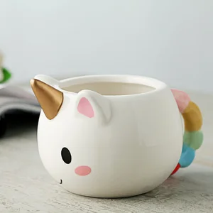Cartoon Unicorn Mug 3D Ceramic Unicorn Coffee Cup Children Girl Boy Cute Creative Unicorn Mug Gift 2 Colors