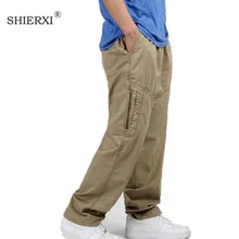 Новинка весна лето размера плюс мужские брюки карго хлопок свободные брюки мужские брюки 3XL 4XL 5XL 6XL