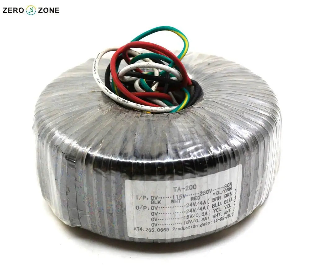 GZLOZONE TA 200 Вт тороидальный трансформатор 200VA двойной 24V + 15В Питание