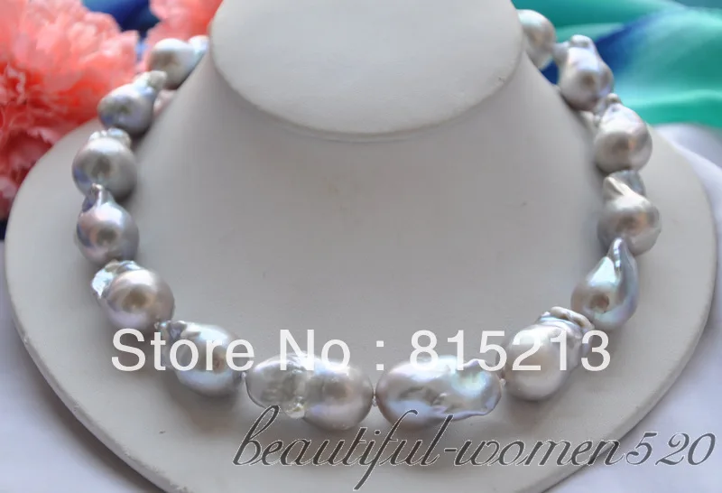 

ddh00764 Huge 17" 21mm gray baroque KESHI REBORN PEARL NECKLACE 28% Discount