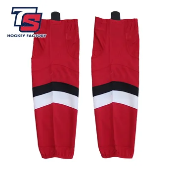 

JETS free shipping 100% Polyester Breathable red Ice Hockey sport Socks Cheap Shin Guards W038 men women