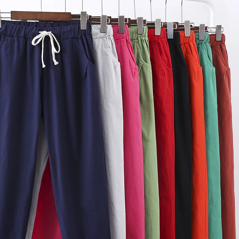 Женские брюки, свободные, разные цвета, трендовые, большие размеры, элегантные, с высокой талией, летние, дышащие, женские, корейский стиль, брюки