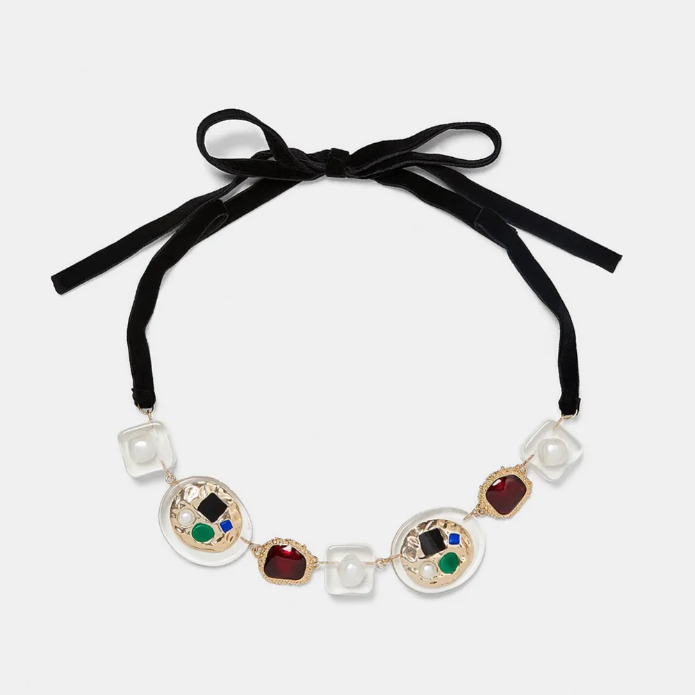 Vedawas, роскошное ожерелье-чокер с кристаллами для женщин, Панк металлическое массивное ожерелье s, ювелирные изделия для рождественской вечеринки, подарки, x2061 - Окраска металла: Multi 2