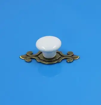 

10 pcs / lot White Bronze Furniture Handles Ceramic Antique Drawer Knobs and Pulls