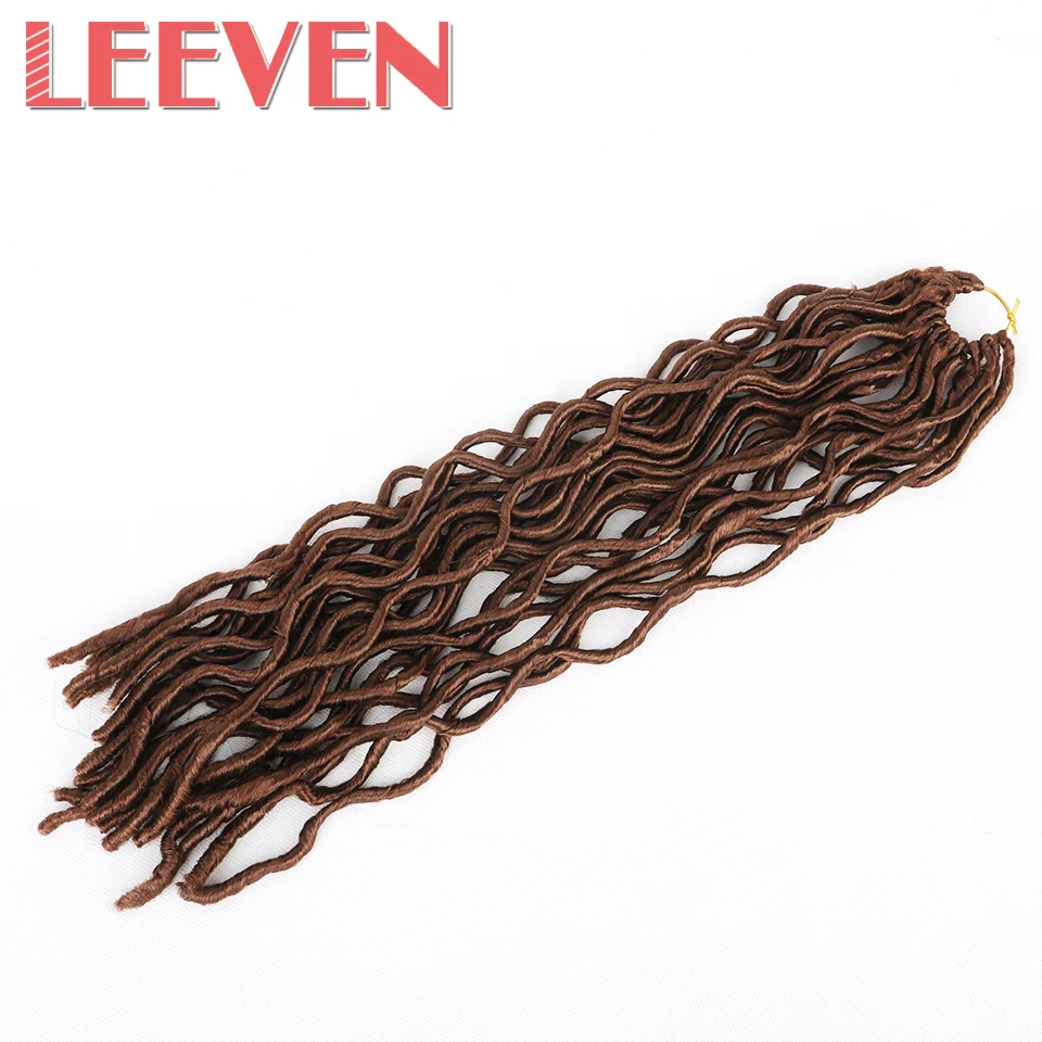 Leeven 20 дюймов 100 г 24 корни крючком оплетка волнистые Faux locs волосы синтетические мягкие Dread плетение волос