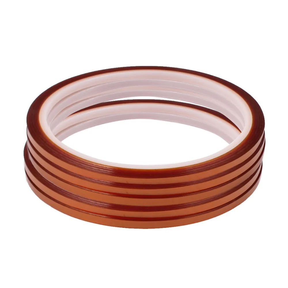 

uxcell 3mm Width 30M Length High Temperature Heat Resistant Polyimide Tape Brown High Quality 5PCS Insulation Tape Hot Sale