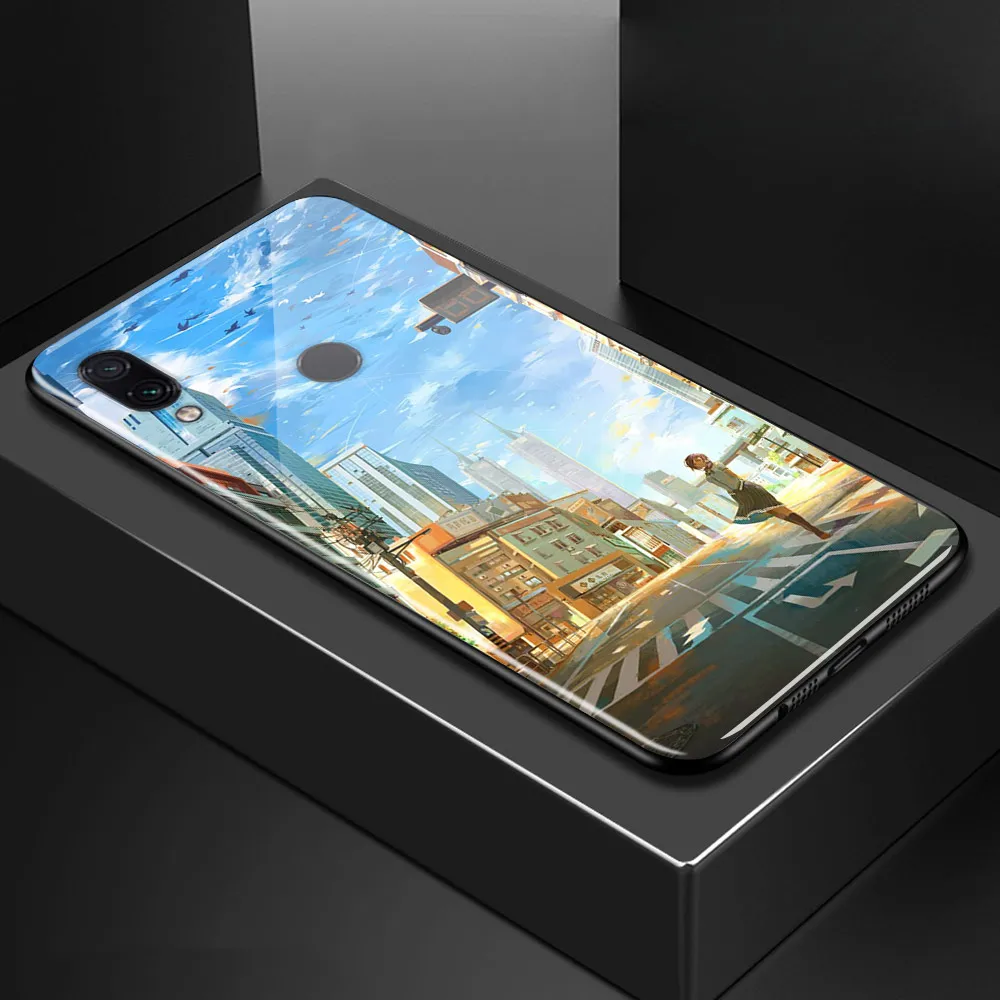 6,3 ''для xiaomi Redmi Note 7, чехол из закаленного стекла, мягкий бампер, 3D печать, чехол для xiaomi Redmi Note 7, Note7 Pro 7 S, чехол для телефона