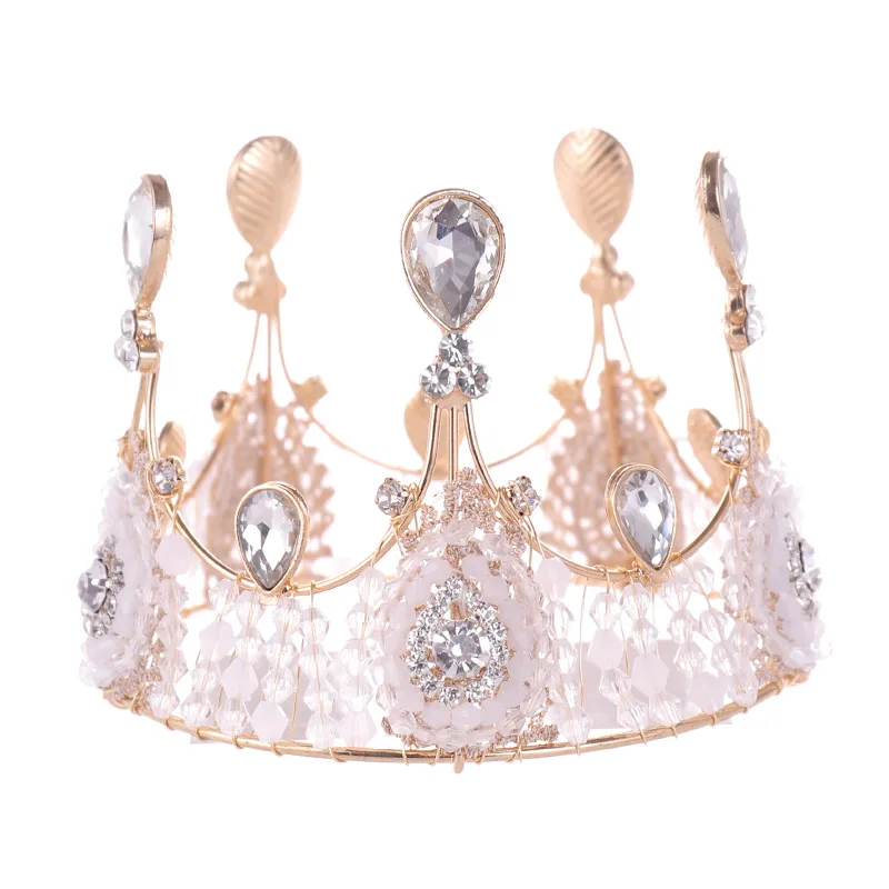 Креативная Корона ручной работы с бриллиантами, Европейский изысканный головной убор на день рождения, свадьбу, Роскошный Королевский кристалл, украшение для дома