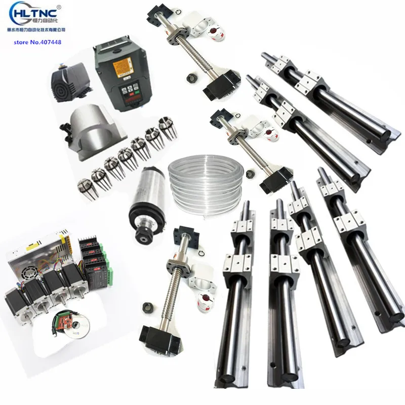

HLTNC linear guide SBR20-400/1500/2000+SFU1605/2005-450/1500/2000+2.2KW ER20 water-cool spindle+nema23 moter 425oz-in cnc kit