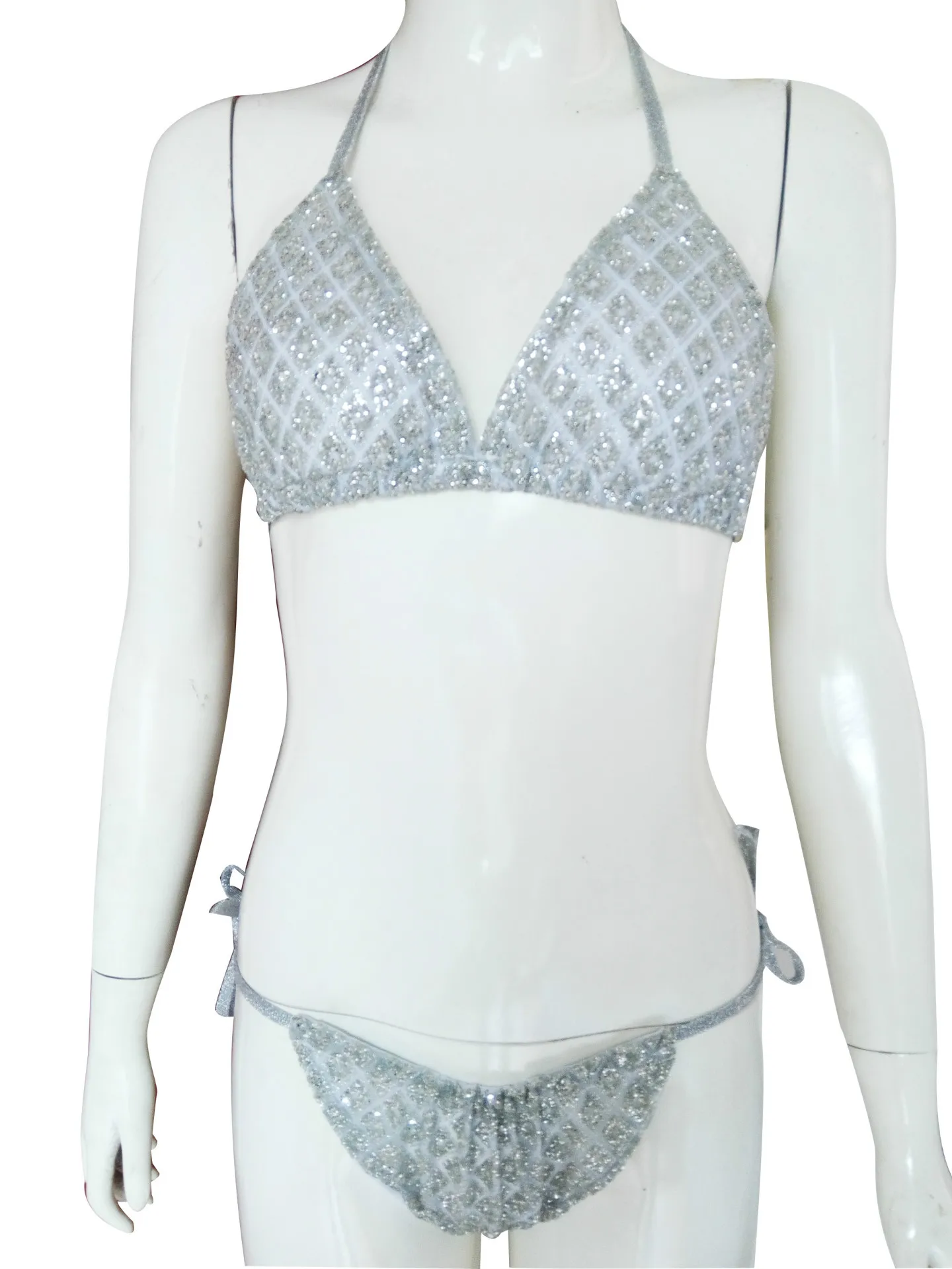 corset bodysuit Sexy Halter 2 Pieces Bodysuit Women Strappy Sequined Side Bandage Bandage Rompers Summer Short Beach Playsuit Swimsuit sequin bodysuit