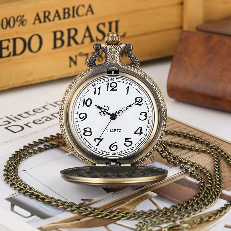 Винтажные бронзовые карманные часы ретро паровой панк фургон Античная цепь кварцевые подвеска в виде локомотива подарочные карманные часы reloj bolsillo