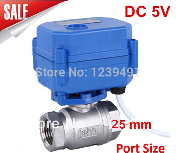 

Motorized Ball Valve 1" DN25 DC5V ,CR03 Wire 2 way Stainless Steel 304 Electric Ball Valve