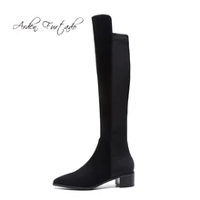 Арден фуртадо на осень-зиму вечерние женские туфли без шнуровки с острым носком стрейч ткани модные сапоги до колена высокие сапоги большие размеры 33 42, 43