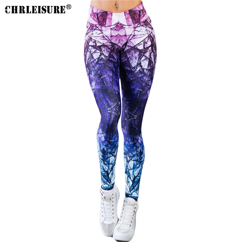 

CHRLEISURE Geometric Women Yoga Pants Fitness Sport Leggings Sports Tights Woman Sportlegging Dames Push Up Running Trousers