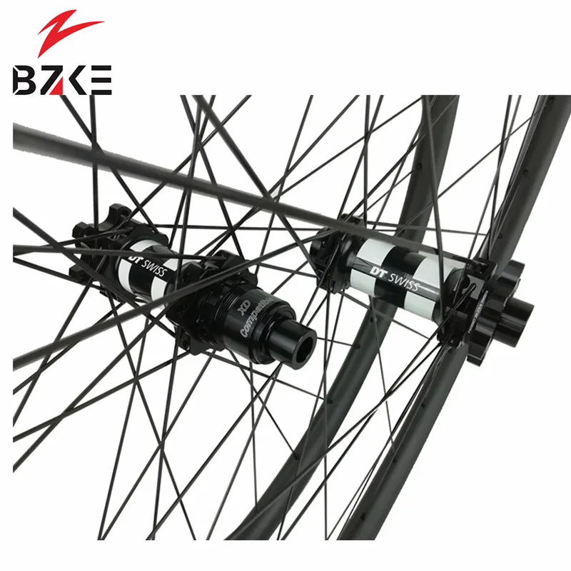 Sale BZKE carbon wheels china 28mm width mtb wheels 29er carbon wheelset 350 swiss boost hub super light rim only 300g bicycle wheels 7