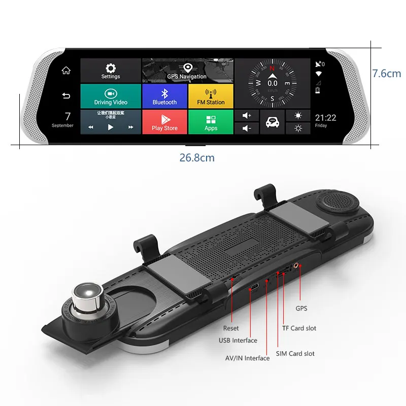 Зеркало заднего вида Anstar 10 &quot 4G DVR Android 5 1 1080P GPS WIFI|Видеорегистраторы| |