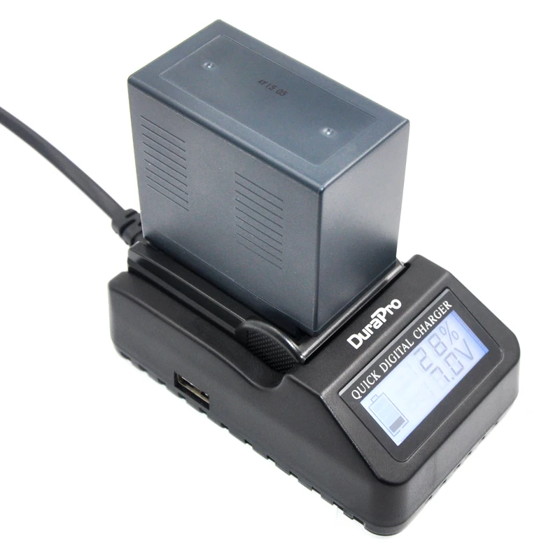 Ультрабыстрое зарядное устройство DuraPro(3X быстрее) Комплект для Panasonic CGR-D54S, CGA-D54, VSK0581 и Panasonic AG-3DA1, AG-AC90, AG-DVC30