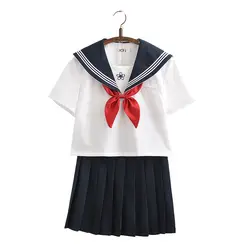 Японский стиль JK женская школьная форма платье для девочек Сакура вышивка средняя школа хор платье женские матросские Костюмы форма