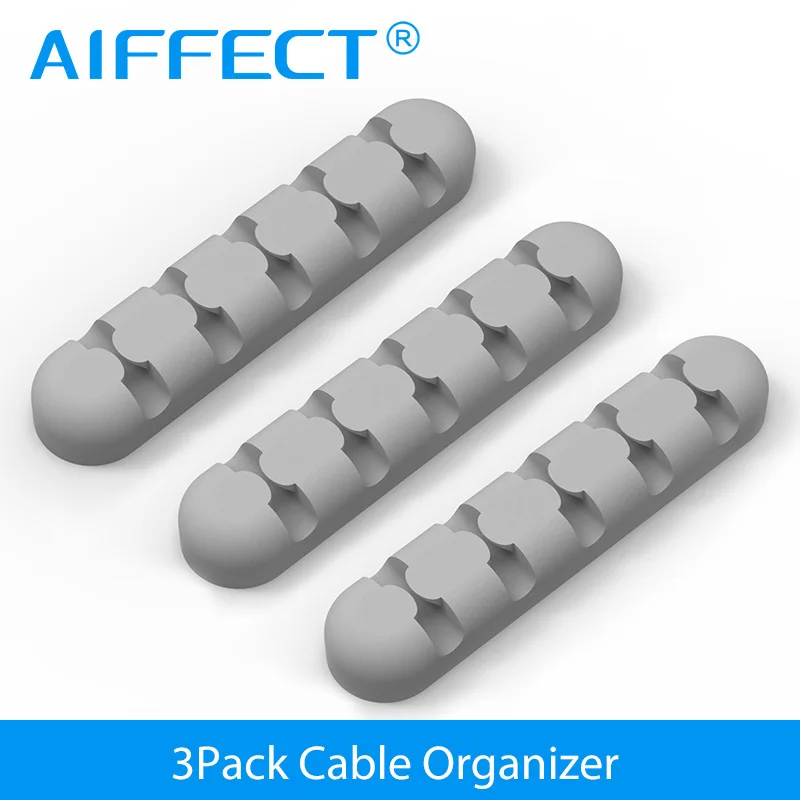

AIFFECT 3Pcs Silicone Cable Winder Wire Cable Organizer Earphone Clip Cable Wires Management Desktop Cables Holder Multipurpose