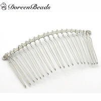 DoreenBeads 10 шт. тусклый серебряный цвет в форме расчески заколки для волос 7,8 см х 3,8 см (3-1/8 