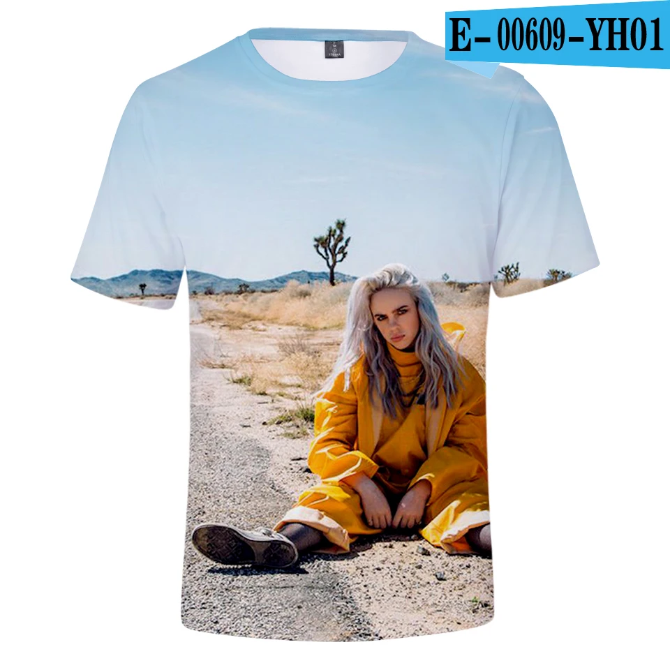 Billie Eilish, модные хип-хоп 3d футболки, принт, летняя футболка, короткий рукав, для мужчин и женщин, 3D футболки, футболка, толстовки, одежда - Цвет: YH01-1