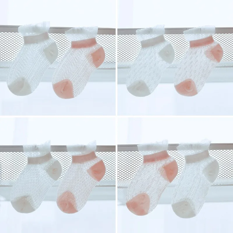 COOTELILI 2pairsLot Summer Baby Girls Socks Hollowed-Out Lace Toddler Socks Baby Girls Accessories 0-3y Baby Stuff For Newborns (5)