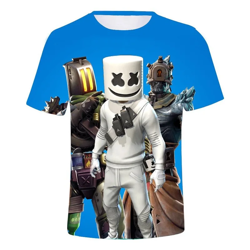 

Best selling products high quality Game Battle Royale DJ Marshmello Cotton Adult Unisex Summer Fashion T shirt 3d printed