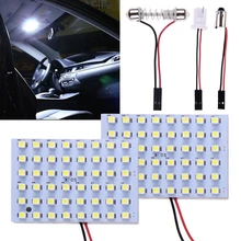 2x12 V вольт автомобиль 48 SMD светодиодный панельный светильник T10 Festoon Ba9s купольная карта интерьерная лампа