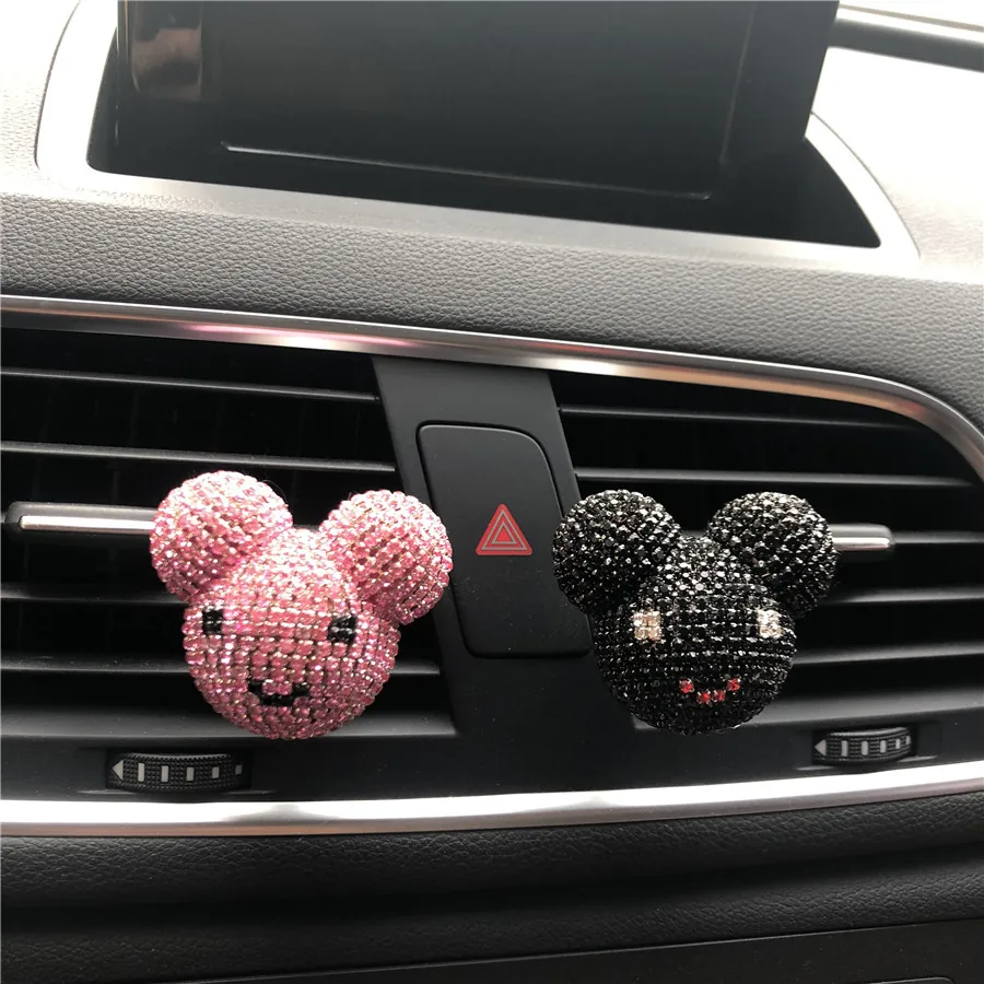 

Rhinestone Air Outlet Perfume Exquisite Car Perfume Mounted Drilling Perfume Air Conditioner Car Air Freshener Smiling styling