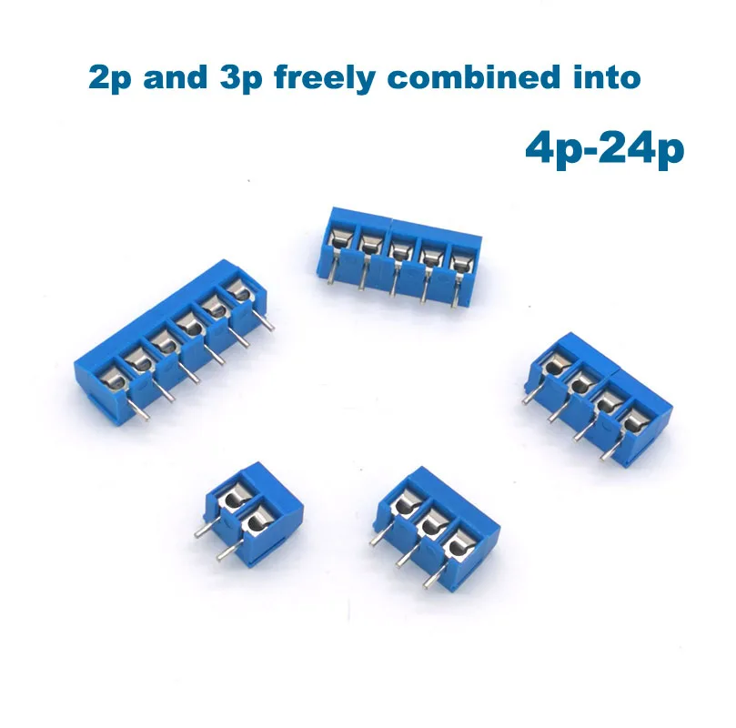 30/50/100 шт. 5 мм Винтовые клеммы PCB коннекторы блока прямой контактный 2P 3P 301V