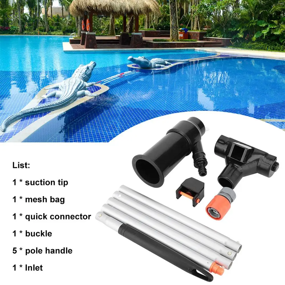 

Swimming Pool Tool Vacuum Jet with 5 Pole Sections Outdoor Pool Portable Cleaning Hoover Suction Accessories