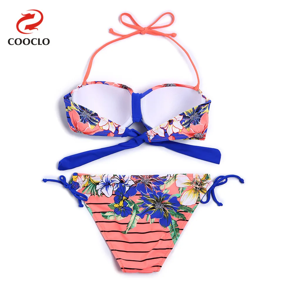 Женский купальник бикини COOCLO бандо с принтом и пуш ап пляжная одежда 2019|wear womens|wear