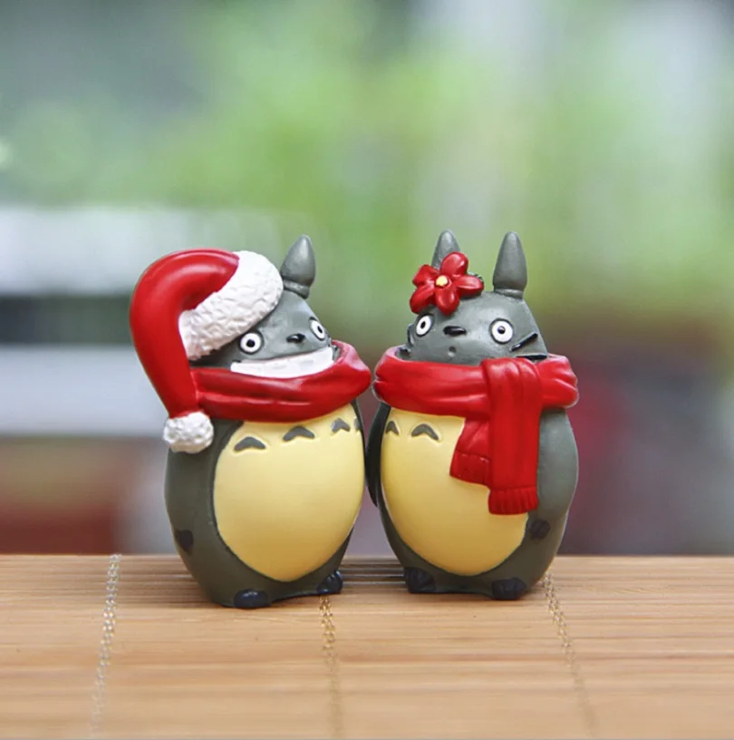 Аниме Ghibli Хаяо Миядзаки Тоторо Рождественская вечеринка модель мой сосед фигурка Totoro брикеты фигурка с рождественской шляпой